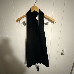 Ella Moss Black Halter Tie Front Top Cocktail